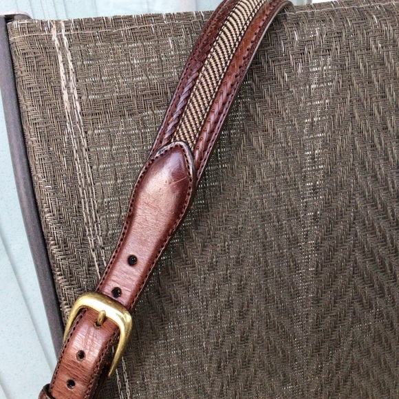 Brighton Camden Brown Leather/Canvas Belt - Picture 1 of 4